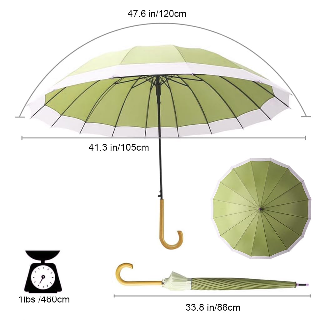PALAY 47in Umbrella Big Size for Women, 16 Alloy Fiber Ribs Long Stick Umbrella, Automatic Open Windproof Umbrella, UPF 50 + Japanese Umbrella for Family, Outfoor PALAY 47in Umbrella Big Size for Women, 16 Alloy Fiber Ribs Long Stick Umbrella, Automatic Open Windproof Umbrella, UPF 50 + Japanese Umbrella for Family, Outfoor